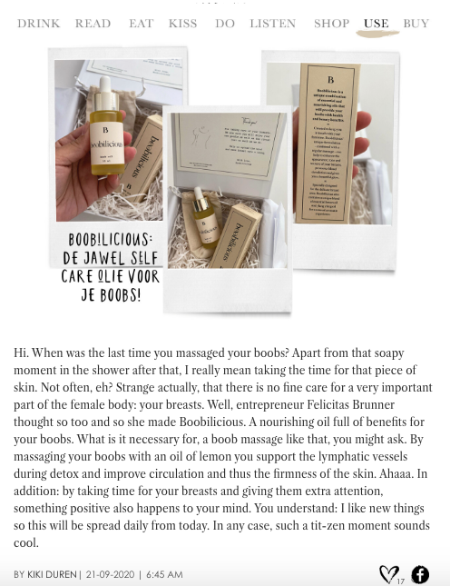 Boobilicious featured in Amayzine